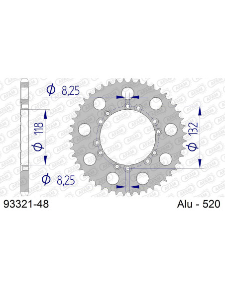 Kit chaîne alu BETA 200 ALP 4T 2000-2003   