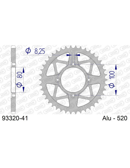 Kit chaîne alu BETA 250 REV 3 2003-2004   