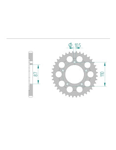 AFAM COURONNE ALU au pas de 525 GSX-R400J
