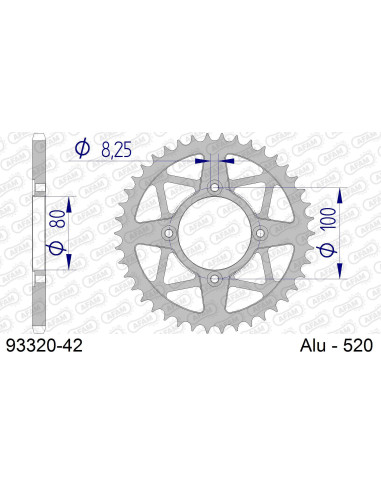 Kit chaîne alu SHERCO 250 2.5 2002-2016   