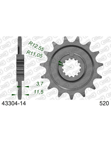Kit chaîne alu SHERCO SE / SER 250 2014-2020   