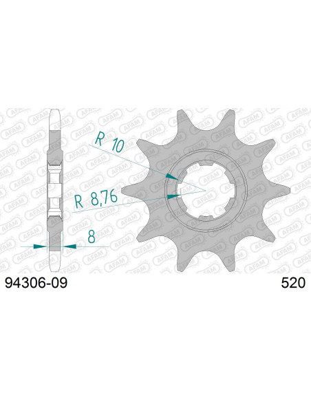 Kit chaîne alu SHERCO 320 3.2 2005-2012   