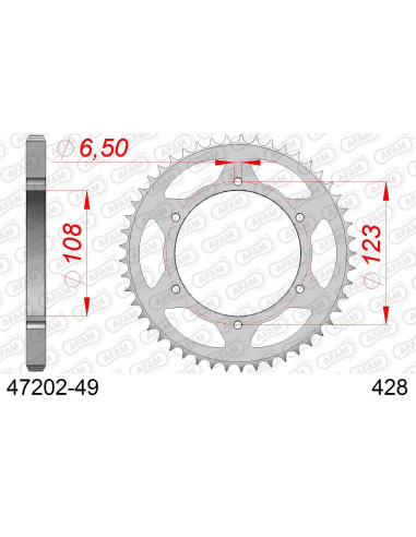 Kit chaîne acier DERBI DRD 125 SM alliage WH 2014-2015   