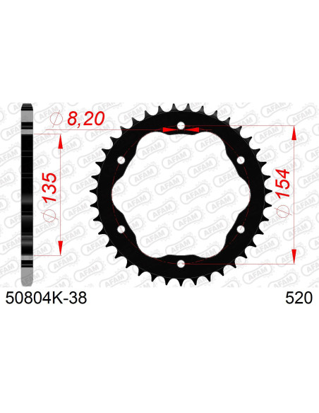 Kit chaîne acier DUC 1098 STRADA FOR PCD3 #520 2007-2009   
