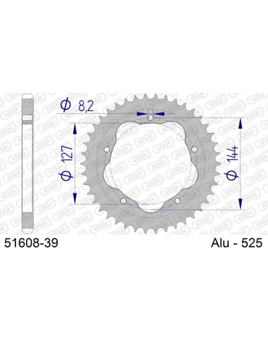 Kit chaîne alu DUC 796 MONSTER FOR PCD2 2010-2014   