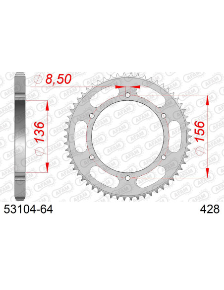 Kit chaîne acier FANTIC CAB 125 FLATTRACK 2021   