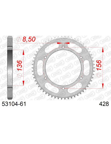 Kit chaîne acier FANTIC CAB 125 FLATTRACK 2018-2020   
