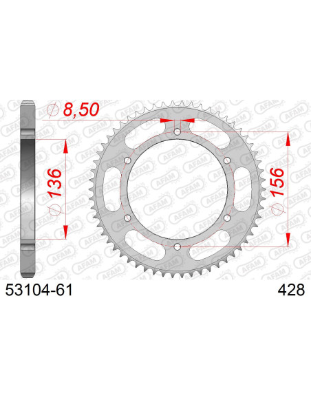 Kit chaîne acier FANTIC CAB 125 FLATTRACK 2018-2020   