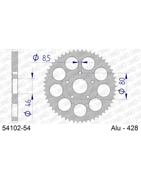 Kit chaîne alu FANTIC 125 TRIAL TX250 1978   