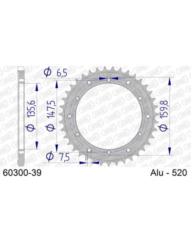 Kit chaîne alu FANTIC 240 TRIAL TX450 1982   
