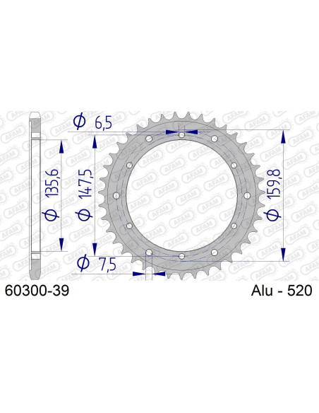 Kit chaîne alu FANTIC 245/247 KRO 1989-1990   