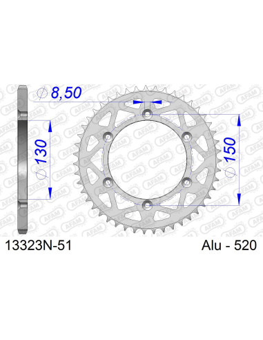 Kit chaîne alu FANTIC XEF 250 2021-2022   