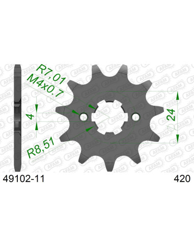 Kit chaîne acier GILERA RCR 50 2018-2020   