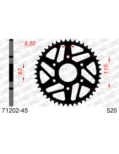 Kit chaîne acier HVA SVARTPILEN 125 2021-2022   