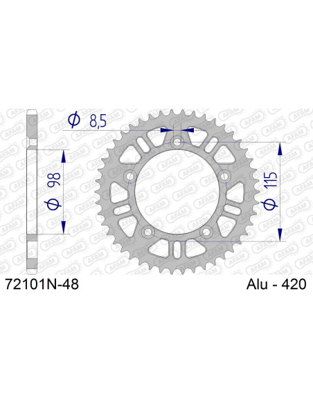 Kit chaîne alu HVA TC 65 2017-2023   