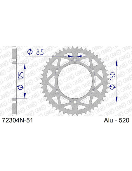 Kit chaîne alu HUSQVARNA TC 125 2020-2023   