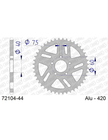 Kit chaîne alu KTM SX 50 PRO SENIOR LC #420 2005   