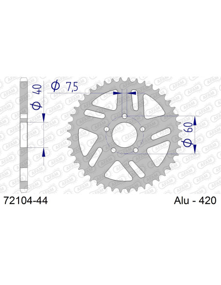 Kit chaîne alu KTM SX 50 PRO SENIOR LC #420 2005   