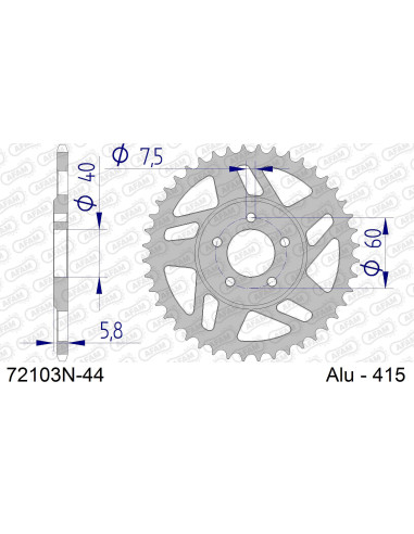 Kit chaîne alu KTM SX 50 2006-2008   
