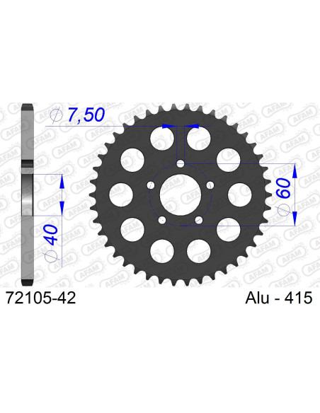 Kit chaîne alu KTM 50 SX MINI 2012-2013   
