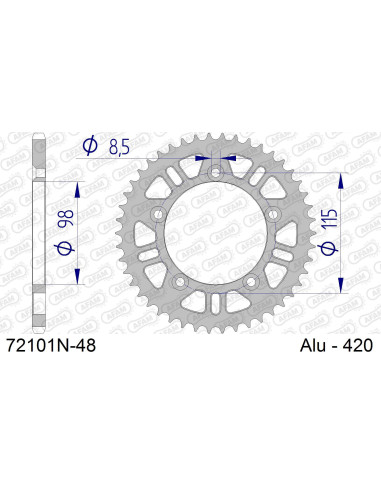Kit chaîne alu KTM 65 SX 2011-2023   