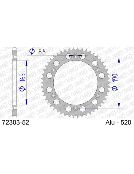 Kit chaîne alu KTM GS 125 1985   