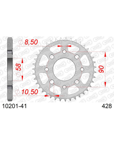Kit chaîne acier KYMCO SPIKE 125 2000-2006   