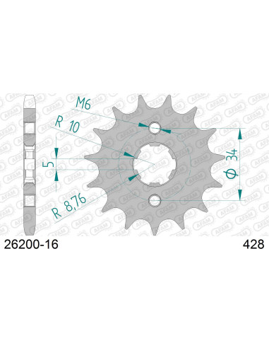Kit chaîne acier KYMCO 125 HIPSTER II 2006-2007   