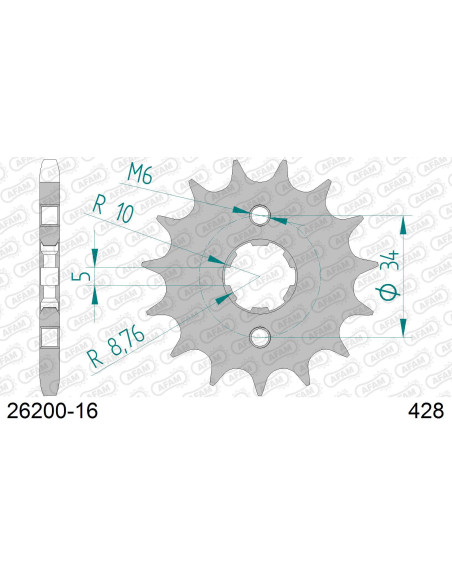 Kit chaîne acier KYMCO 125 HIPSTER II 2006-2007   