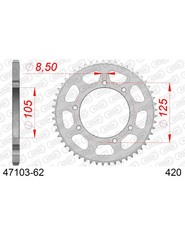 Kit chaîne acier RIEJU 50 MRT 2017-2021   