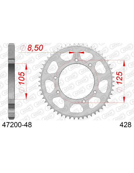 Kit chaîne acier RIEJU NAKED 125 LC 2011-2021   