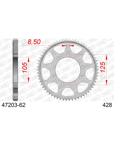 Kit chaîne acier RIEJU 125 CENTURY 2018-2020   