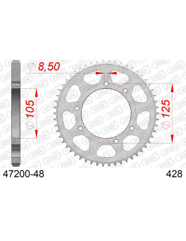 Kit chaîne acier RIEJU MARATHON 125 AC 2012-2020   