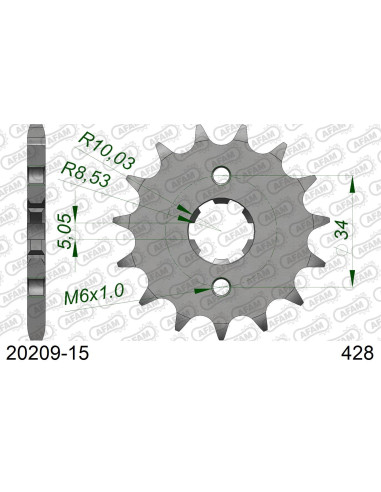 Kit chaîne acier RIEJU MARATHON 125 AC SM 2012-2020   