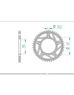 AFAM COURONNE ALU au pas de 520 HARD S 1000 RR