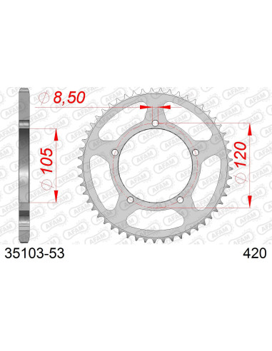 Kit chaîne acier RIDE 50 THORN 2007-2012   