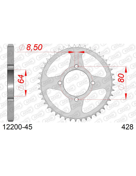 Kit chaîne acier BULLIT 125 COOPER 2014   