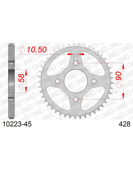 Kit chaîne acier ORCAL NK01 125 2018-2019   
