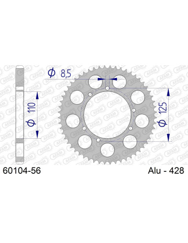 Kit chaîne alu HRD 50 END / SM 2003-2011   