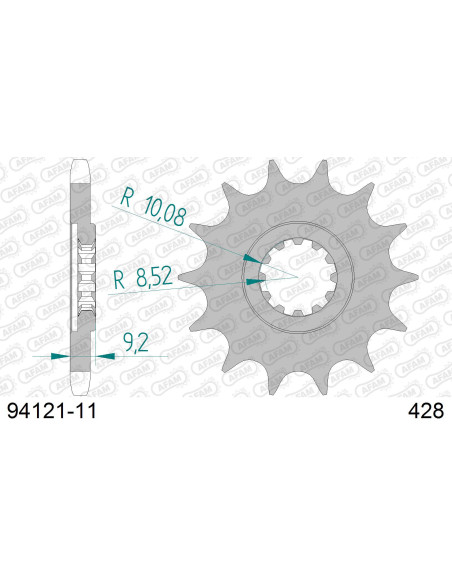 Kit chaîne alu HM CRE 50 SIX 2003-2017   
