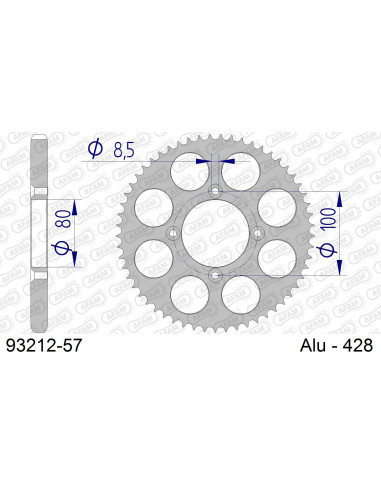 Kit chaîne alu SCORPA 125 SY-S 2003-2004   