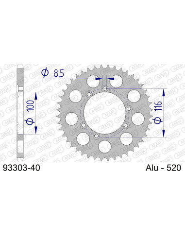 Kit chaîne alu JCM 243 BRAKE DISQ   