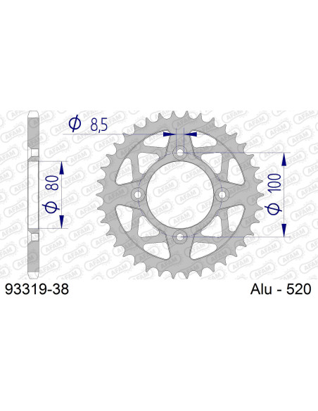 Kit chaîne alu SCORPA 250 SY RACING 2004-2005   