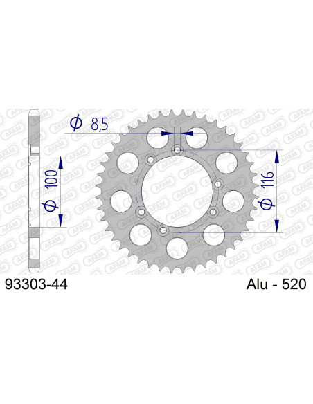 Kit chaîne alu GAS-GAS 125 PAMPERA 1992-2001   
