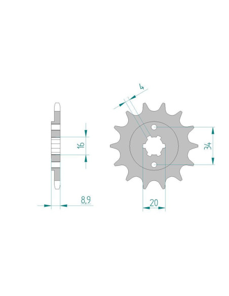Kit chaine DID  ACIER HYOSUNG GT 250 / EFI 2006 à 2012