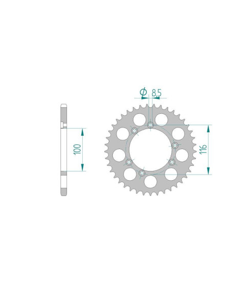 Kit chaine DID  ALU JCM 233/333 TAMBOUR 1988 à 1988