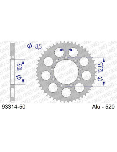 Kit chaîne alu TM 250 4T END 2003-2010   