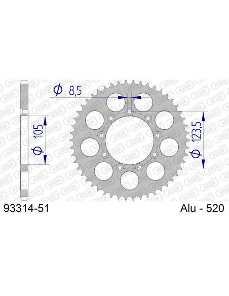 Kit chaîne alu TM 250 MX FI 2012-2018   