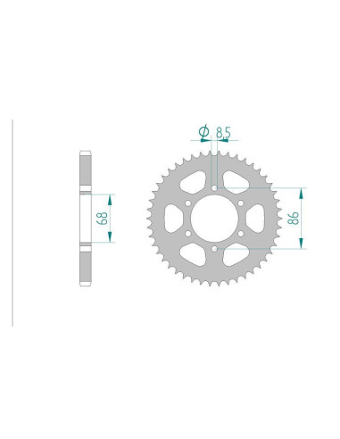 Kit chaine DID  ACIER KAWASAKI BN 125   A1,A2,A3,A4,A5,A6 ELIMINATOR 1998 à 2003