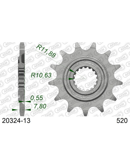 Kit chaîne alu AB HONDA CRF 250 RX 2019-2021   